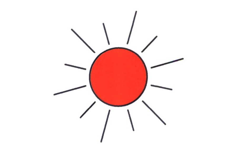 红太阳简笔画画法步骤图