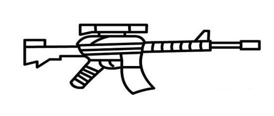 M4卡宾枪简笔画图片
