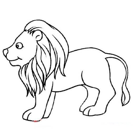 狮子侧面简笔画