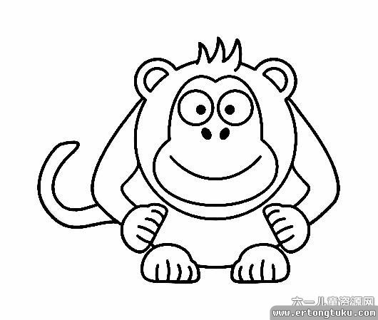 卡通萌猴子简笔画