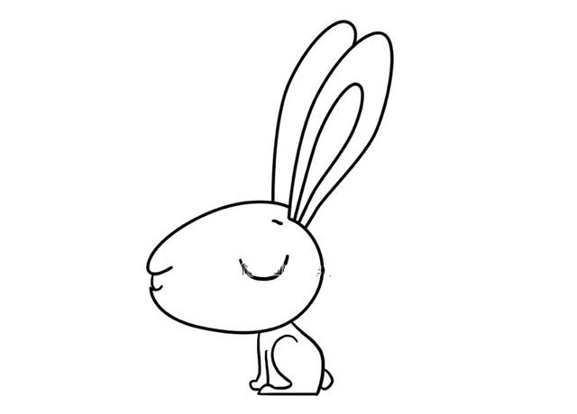第四步：最后给兔子画上小身体。