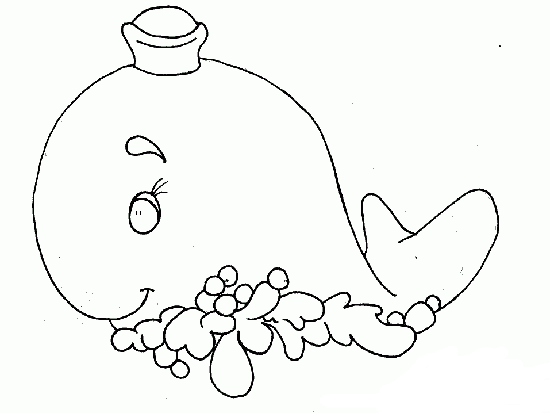 卡通鲸鱼简笔画图片