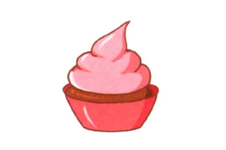 4.给蛋糕涂上可爱的粉色吧！