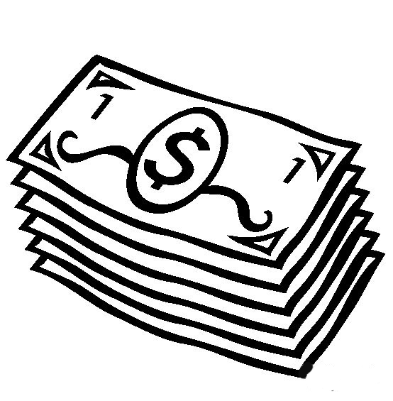 钱的画法钞票图片