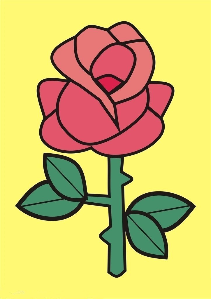 漫画玫瑰花的画法图片