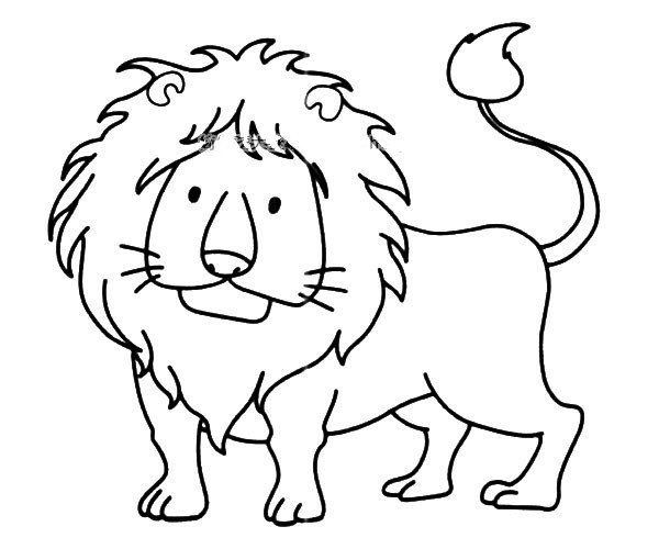 大狮子简笔画可爱图片
