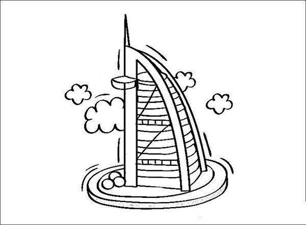 迪拜标志性建筑简笔画图片