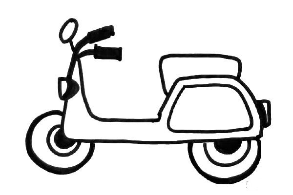 简笔画摩托车简单图片