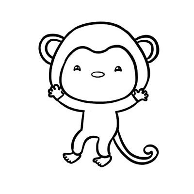 胖猴子简笔画可爱图片