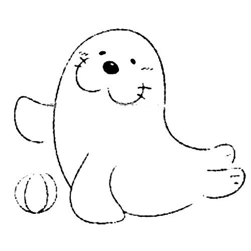 海狮简笔画画法图片