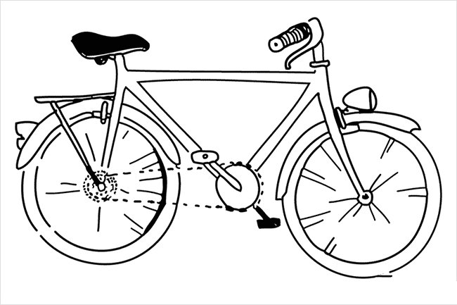 自行车80年代简笔画图片