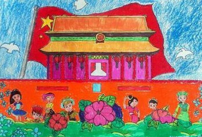 为祖国妈妈喝彩迎国庆67周年绘画作品欣赏