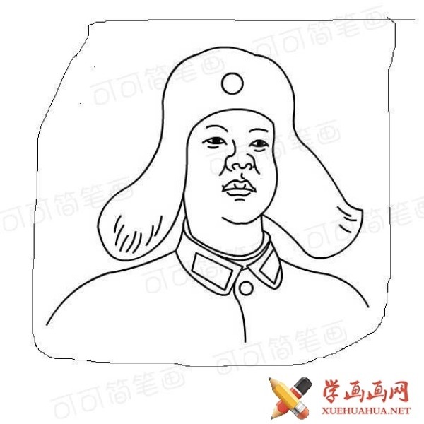 乐于助人的雷锋头像简笔画