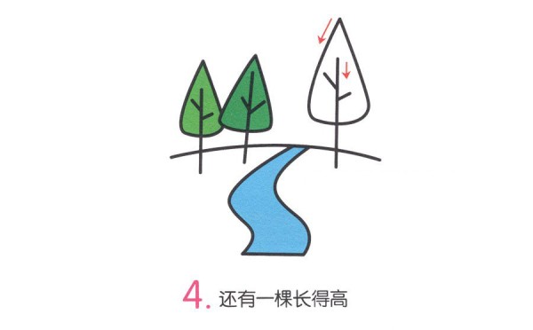 山间小溪简笔画