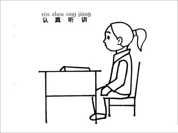 小女孩简笔画