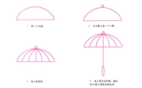 雨伞简笔画画法