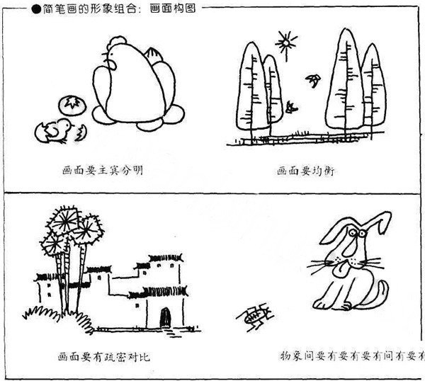 简笔画的形象组合 画面结构