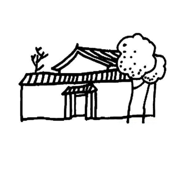 农家小屋简笔画